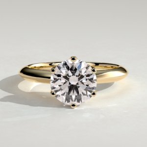 Round Cut Knife Edge Solitaire Engagement Ring