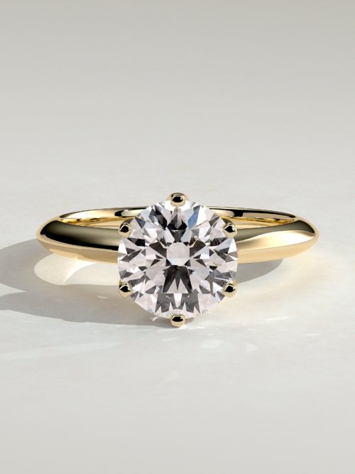 Round Cut Knife Edge Solitaire Engagement Ring