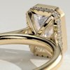 Emerald Bezel Solitaire with Hidden Halo Engagement Ring