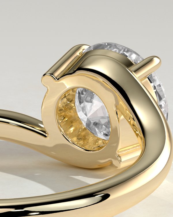 Round Solitaire with Bypass Band Engagement Ring