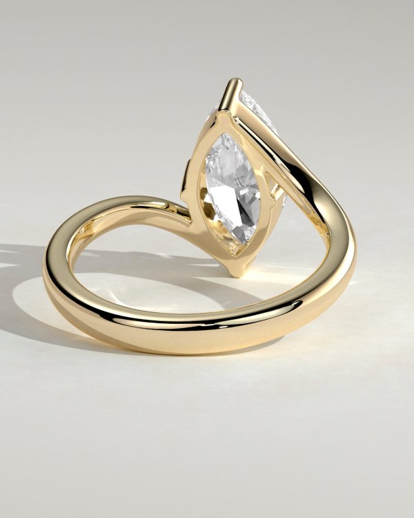 Marquise Solitaire with Bypass Band Engagement Ring