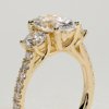 Oval Trilogy with Pavé Diamonds Engagement Ring