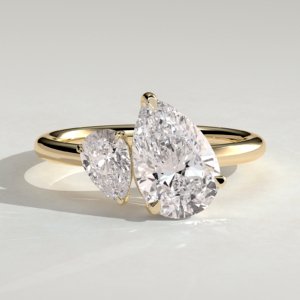 Double Pear Toi et Moi Engagement Ring