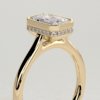 Emerald Bezel Solitaire with Hidden Halo Engagement Ring