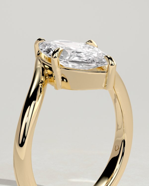 Marquise Solitaire with Bypass Band Engagement Ring