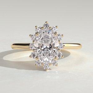 Oval Cut Halo with Cathedral Setting