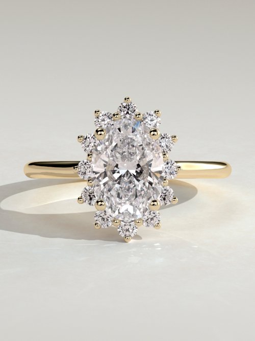 Oval Cut Halo with Cathedral Setting