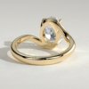 Oval Solitaire with Bypass Band Engagement Ring