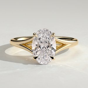 Oval Cathedral Solitaire Engagement Ring