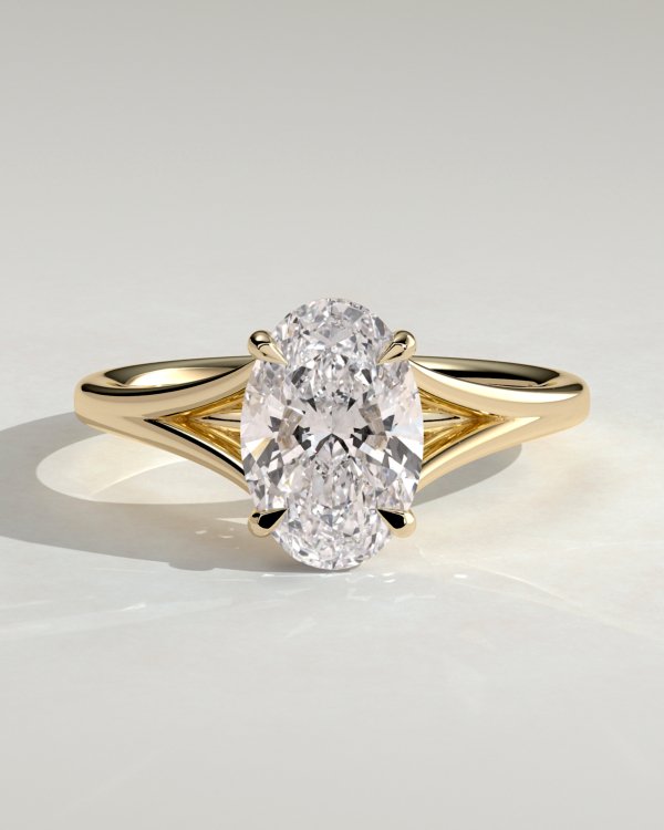 Oval Cathedral Solitaire Engagement Ring