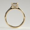 Emerald Bezel Solitaire with Hidden Halo Engagement Ring