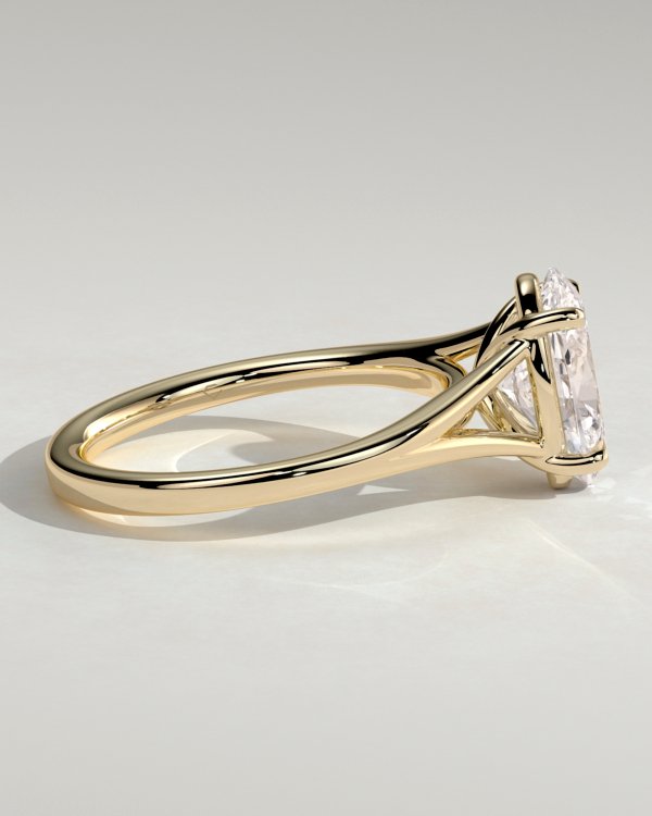 Oval Cathedral Solitaire Engagement Ring