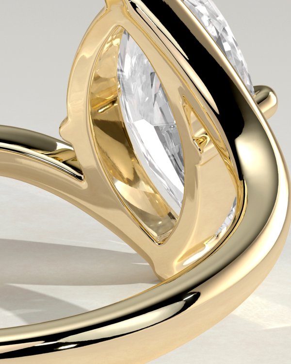 Marquise Solitaire with Bypass Band Engagement Ring