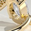 Oval Solitaire with Clustered Accent Stones Engagement Ring