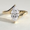 Marquise Solitaire with Bypass Band Engagement Ring