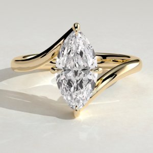 Marquise Solitaire with Bypass Band Engagement Ring
