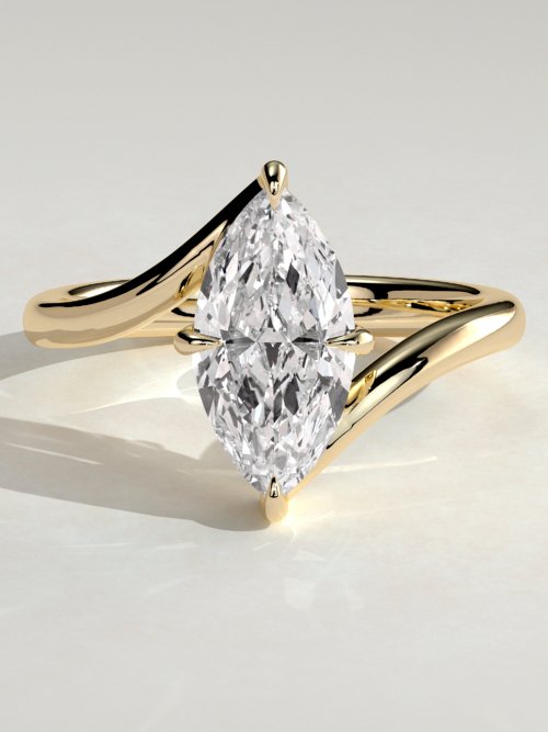 Marquise Solitaire with Bypass Band Engagement Ring
