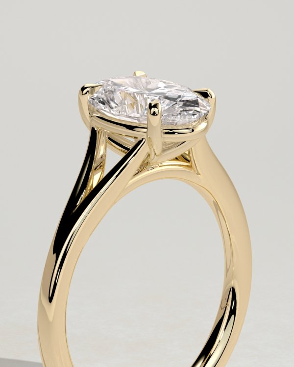 Oval Cathedral Solitaire Engagement Ring