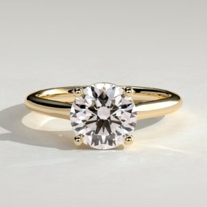 Cathedral Round Solitaire Engagement Ring