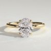 Oval Solitaire with Petal Gallery Engagement Ring