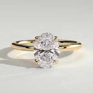 Oval Solitaire with Petal Gallery Engagement Ring