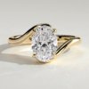 Oval Solitaire with Bypass Band Engagement Ring