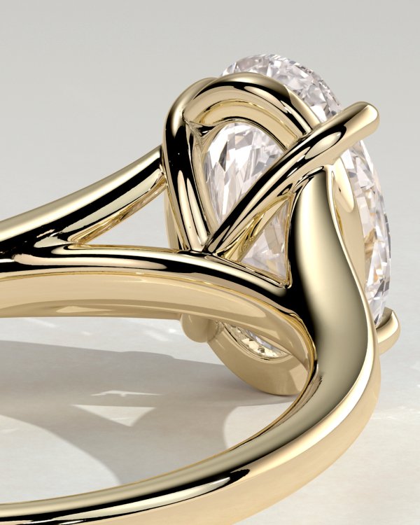 Oval Cathedral Solitaire Engagement Ring