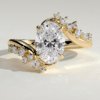 Oval Solitaire with Clustered Accent Stones Engagement Ring