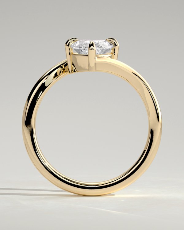Marquise Solitaire with Bypass Band Engagement Ring