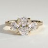 Oval Trilogy with Pavé Diamonds Engagement Ring