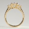 Oval Trilogy with Pavé Diamonds Engagement Ring