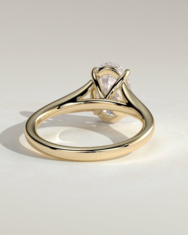 Oval Cathedral Solitaire Engagement Ring