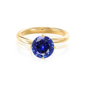 Blue Sapphire Twist Solitaire Ring