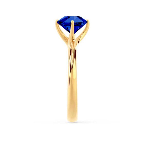 Blue Sapphire Twist Solitaire Ring