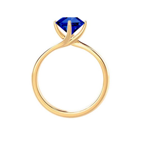 Blue Sapphire Twist Solitaire Ring