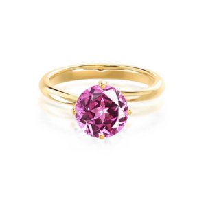 Pink Sapphire Twist Solitaire Engagement Ring