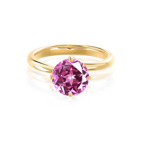 Pink Sapphire Twist Solitaire Engagement Ring