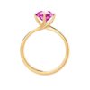 Pink Sapphire Twist Solitaire Engagement Ring