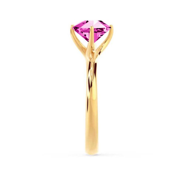 Pink Sapphire Twist Solitaire Engagement Ring