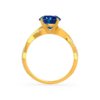 Round Blue Sapphire & Diamond Vine Engagement Ring