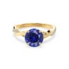 Round Blue Sapphire & Diamond Vine Engagement Ring
