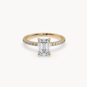 Radiant Cut Solitaire Pavé Setting Ring