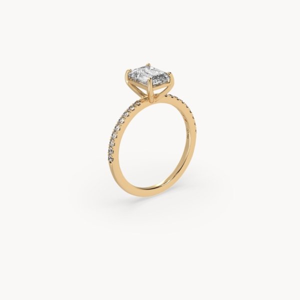 Emerald-Solitaire-with-Paveband_GG_04_1bc01d15-80dc-4a47-8f7a-d21b9bc38a4e.jpg Radiant Cut Solitaire Pavé Setting Ring