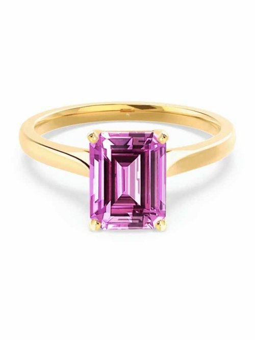 Pink Sapphire Solitaire Engagement Ring