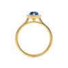 Pear Blue Sapphire & Diamond Halo Setting Engagement Ring