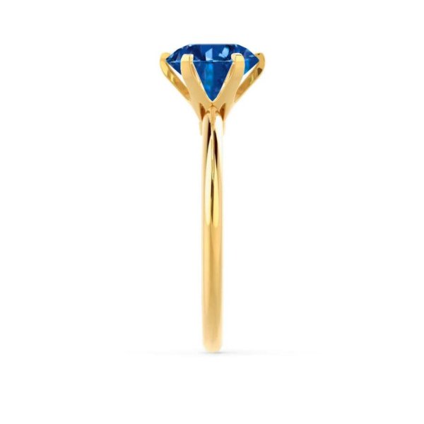 LillieRoundBlueSapphireLabDiamondEngagmentRingYellowGold6prongsolitaireLilyArkwright3_900x.jpg Blue Sapphire 6 Prong Knife Edge Solitaire Ring