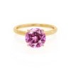 Round Pink Sapphire Petite Solitaire Engagement Ring
