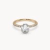 Oval Cut Solitaire Pavé Setting Ring