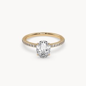 Oval Cut Solitaire Pavé Setting Ring