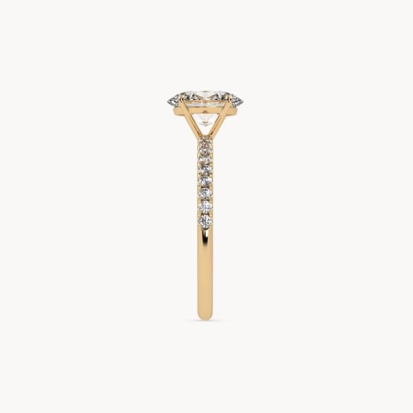 Oval Cut Solitaire Pavé Setting Ring